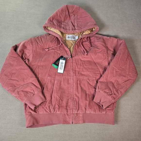 Alpine Design Womens Corduroy Quilted Hooded Jacket Size S Sedona Clay Pink - Picture 1 of 10